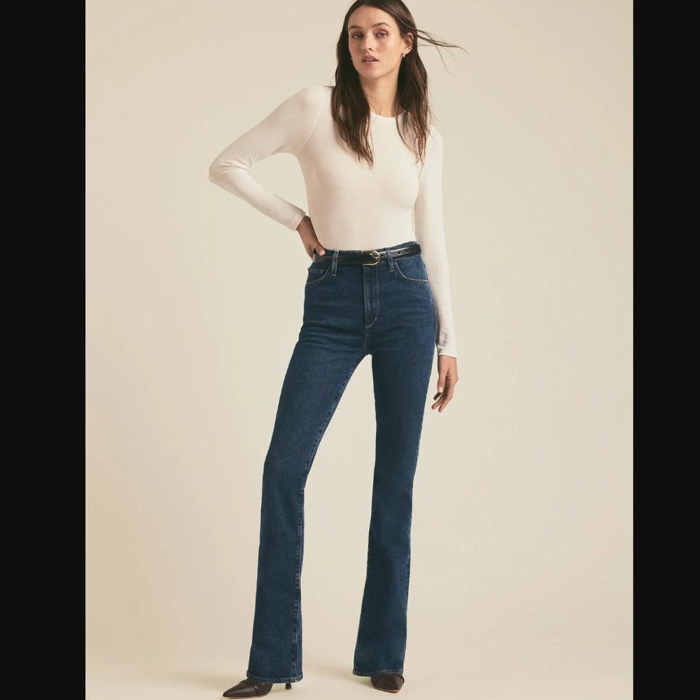 COPY - Favorite Daughter Valentina Super High Rise Mini Bootcut Jeans - size 28